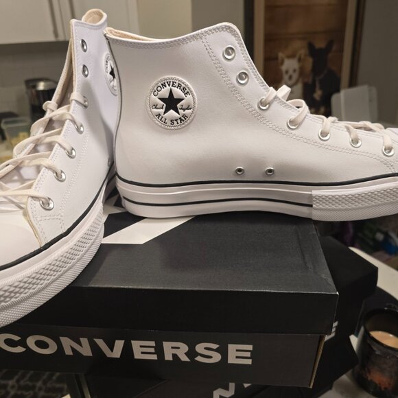 Converse All Star 561676C Platform Hi lift Leather White Mens Size 13 NEW - Picture 4 of 11
